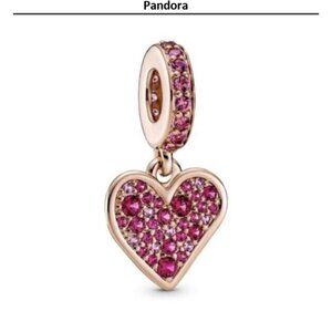 Pandora Pink Crystal Heart Bracelet Charm